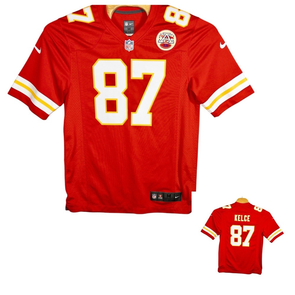 Red and White Travis Kelce Jersey Chiefs